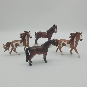 Schleich Horses 4 pack- one new- Arabian 2000, 2 Pinto Stallions, Clydesdale